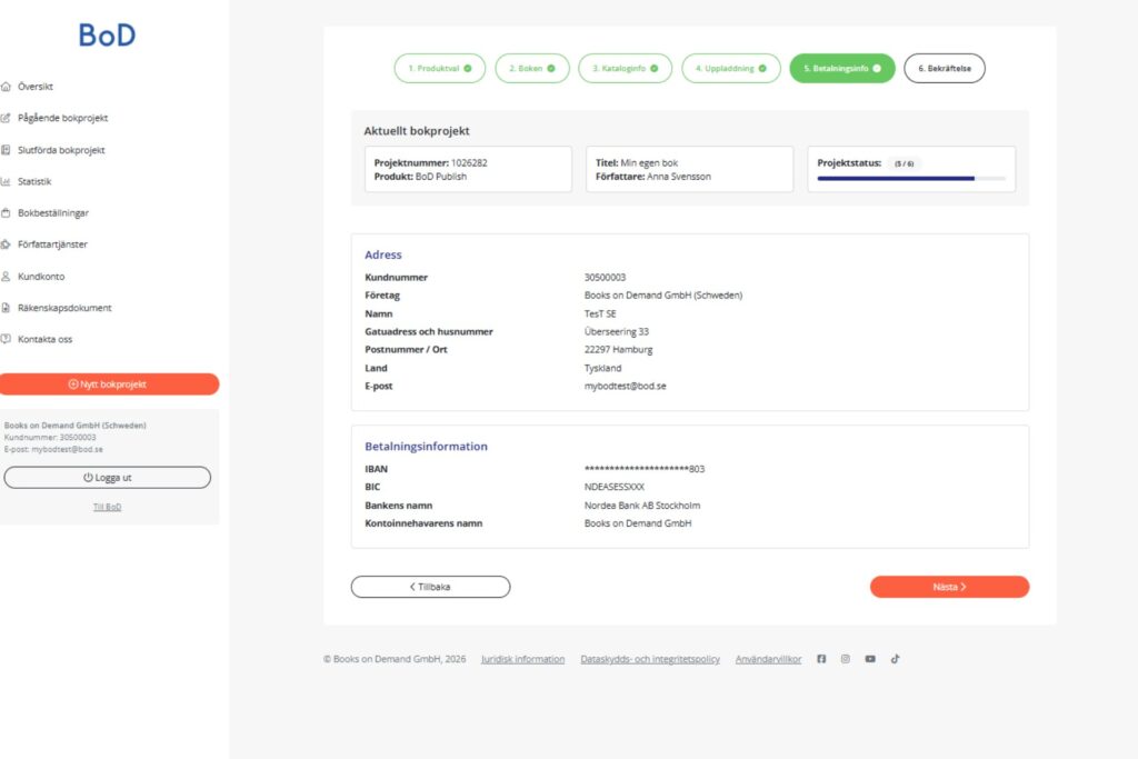 myBoD-betalning av bokprojekt