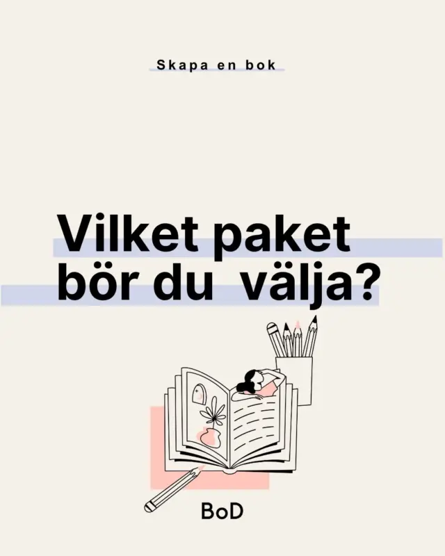 Vilket paket bör du välja?📘
Det beror på om du bara vill trycka en bok för eget bruk eller om du vill publicera den.
Vi erbjuder sedan olika tjänster i våra olika paket, beroende på hur mycket hjälp du vill ha från oss på BoD och vilket som passar dig bäst.

Har du frågor om våra paket? 🤔
Skriv de gärna i kommentarerna, så försöker vi att svara dig.

#förverkligadinbokidé #författare #skrivaböcker #skrivaärlivet #tryckabok #geutboksjälv  #bod_sverige #skrivardrömmar