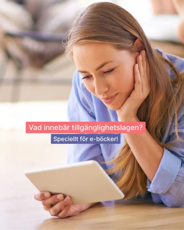Tillgänglighetslagen infördes den 28 juni 2025. 
Tillgänglighet för e‑böcker handlar om att alla, oavsett funktionsförmåga, ska kunna ta del av digital litteratur på ett jämlikt sätt. En tillgänglig e‑bok ska kunna användas med olika sinnen och vara kompatibel med hjälpmedel. 

Kraven innebär omfattande tekniska anpassningar för förlag och distributörer. Produktionen av e‑böcker måste följa strukturerade format, t.ex. tillgänglig EPUB. Programvaran måste stödja hjälpmedel och vara navigerbar. Biblioteken påverkas indirekt eftersom deras leverantörer måste följa lagen. Ändrade krav på DRM (Adobe DRM uppfyller inte kraven) har exempelvis redan gjort att många bibliotek övergått till appar som Biblio och Libby, vilket påverkat användares läsning på äldre läsplattor.

Vill du veta mer? 
Läs vidare i vår artikel på bloggen.  Länken finner du i bio!

#skapaenbok #ebook #tillgänglighet #skrivardrömmar #geutbok #geutebok #förverkligadinbokidé #bod_sverige